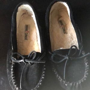 Minnetonka black suede moccasins 🎈
